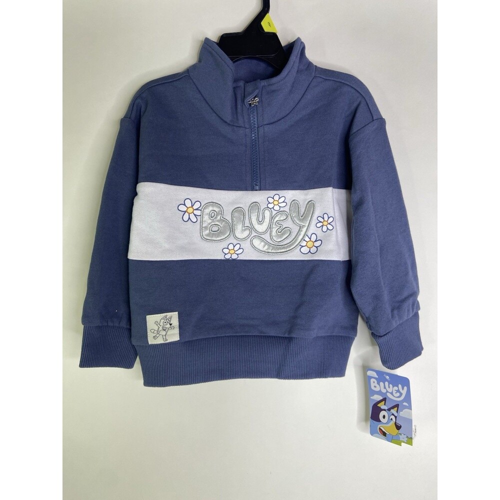 Disney Bluey Quarter Zip Long Sleeve Sweatshirt Top Toddler Girls Size 3T
